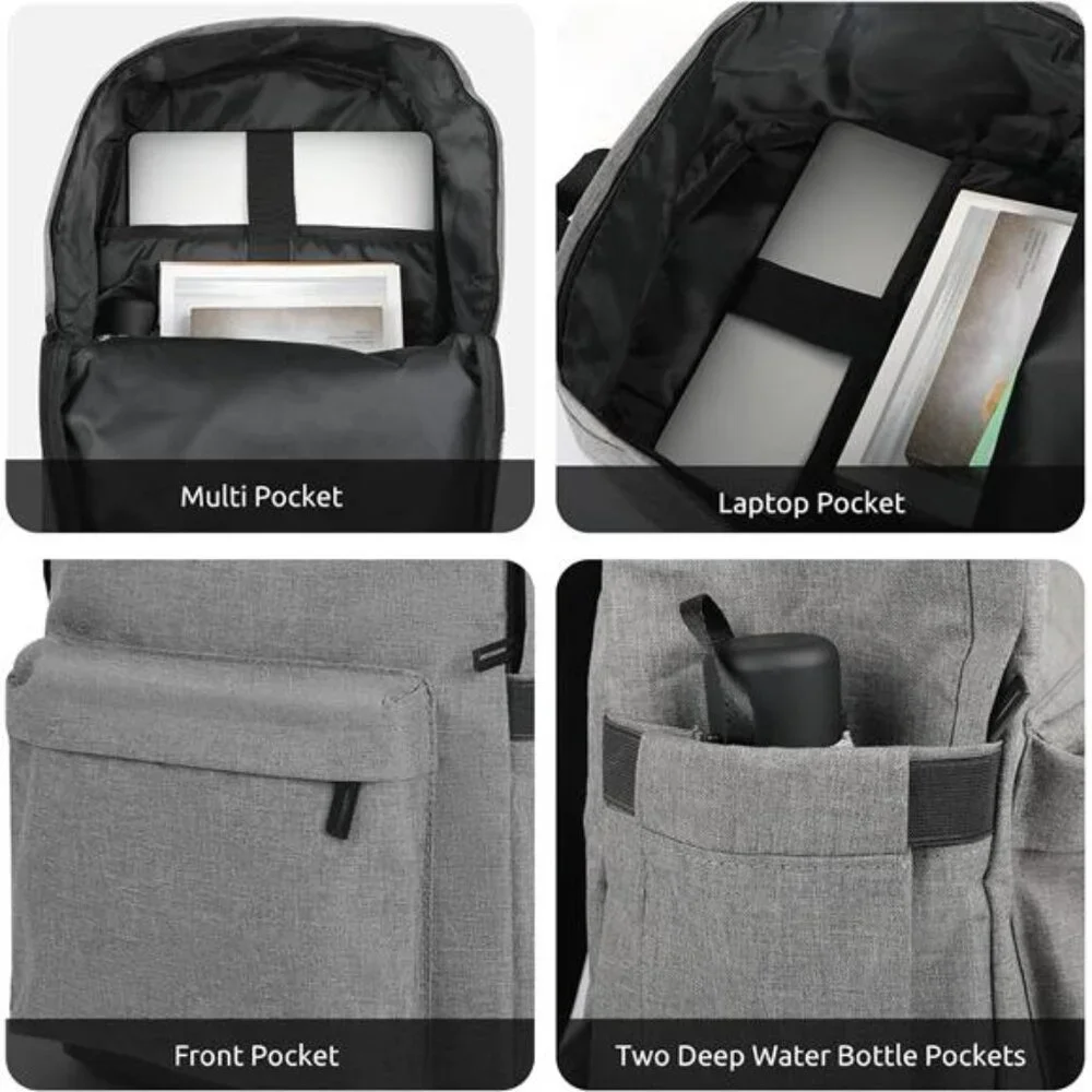 Laptop College Backpack for Women Men - Bookbag with Computer Compartment -